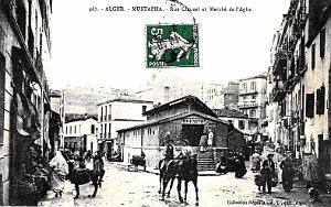 ALGER - MUSTAPHA - RUE CLAUZEL ET MARCHE DE L'AGHA- 1911